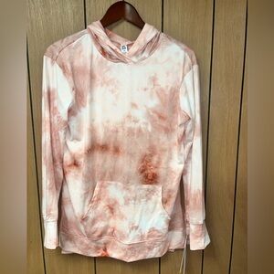 RBX Women's Pink Tie Dye Long Sleeve Pullover Yoga Hoodie Sweatshirt Small NEW